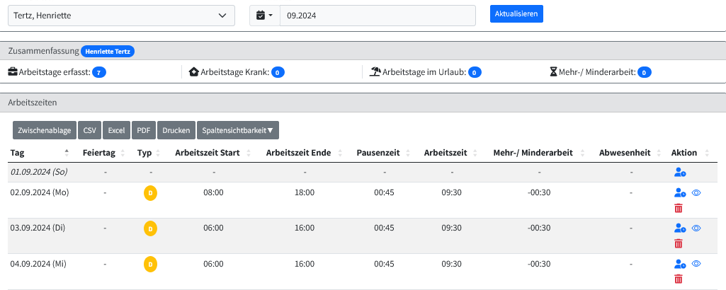 Arbeitszeiterfassung mit dem EP Enterprise Portal