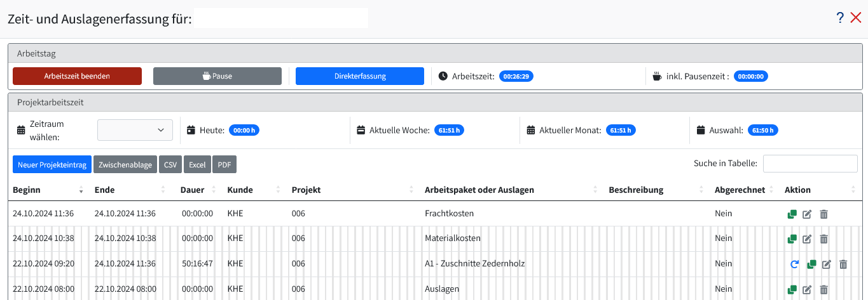 Projektzeiterfassung mit dem EP Enterprise Portal