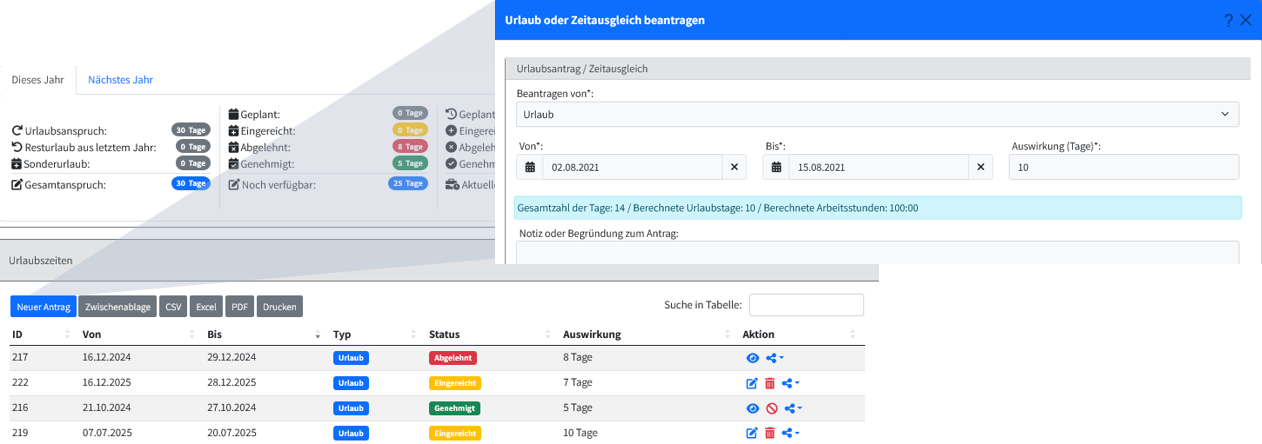 Arbeitszeiterfassung im EP Enterprise Portal